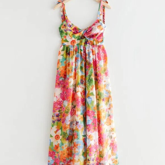 Tie-strap, twist-front floral dress (& Other Stories) - Picture 2 of 8